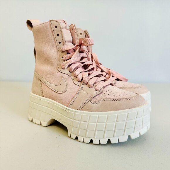 NEW NIKE AIR JORDAN 1 BROOKLYN  HIGH TOP LIGHT PINK BARBIECORE BOOTS - Picture 1 of 11